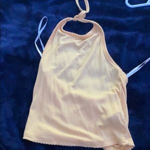 Yellow neck tie Forever 21 crop top